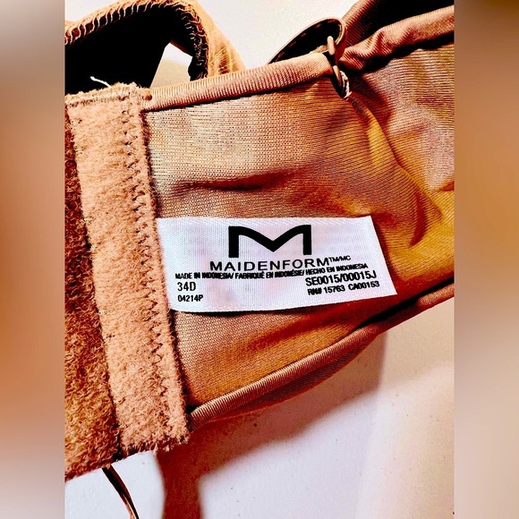 Maidenform Wireless Convertible Bra, Smooth, Secure, Brown, Size 34 D, NWT - Picture 3 of 7